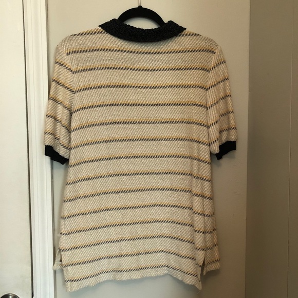 Proenza Schouler Runway Striped Raffia Polo Shirt - Picture 5 of 5